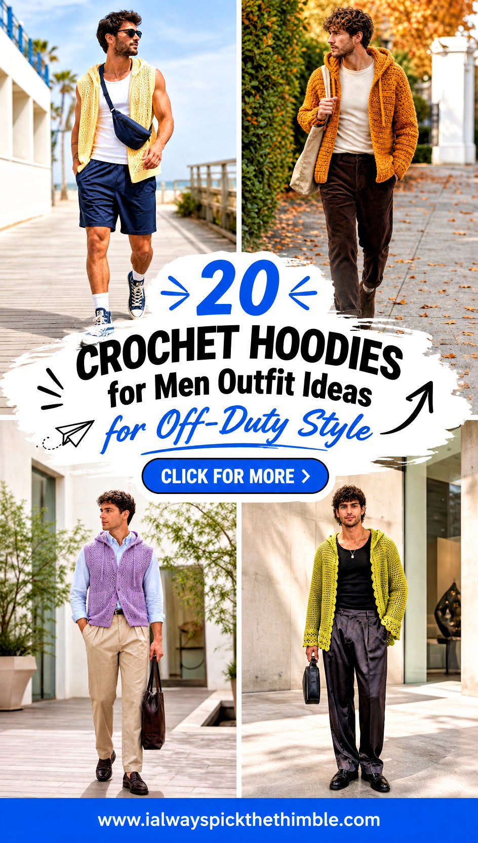20 Crochet Hoodies for Men Outfit Ideas for Off-Duty Style - 20 Crochet Hoodies for Men Outfit Ideas for Off-Duty Style
