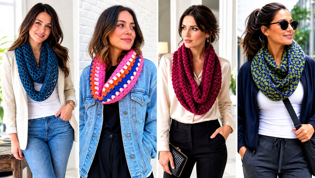 20 Crochet Infinity Scarves Outfit Ideas for Cozy Layers