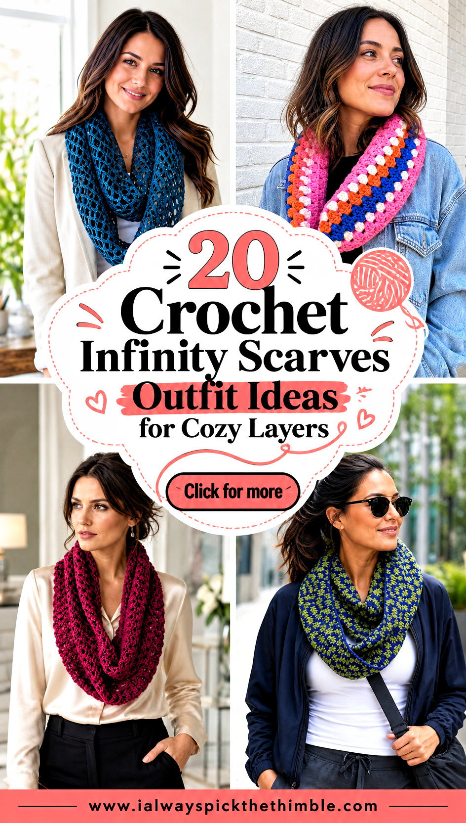 20 Crochet Infinity Scarves Outfit Ideas for Cozy Layers - 20 Crochet Infinity Scarves Outfit Ideas for Cozy Layers