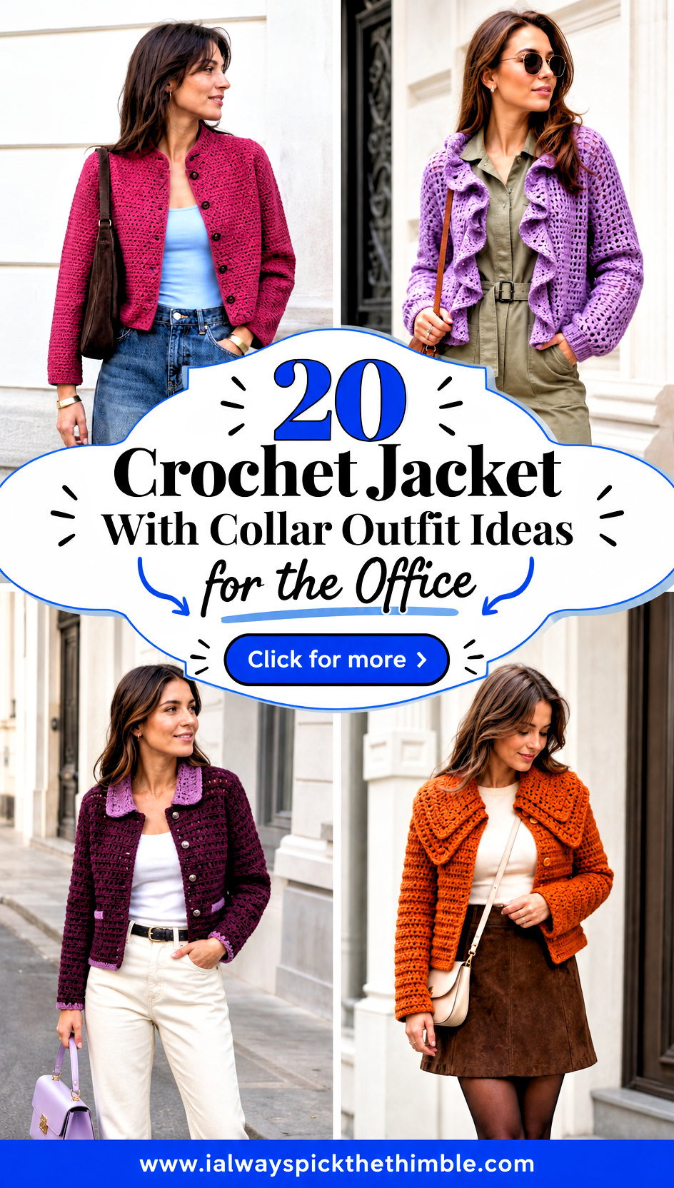 20 Crochet Jacket With Collar Outfit Ideas for the Office - 20 Crochet Jacket With Collar Outfit Ideas for the Office