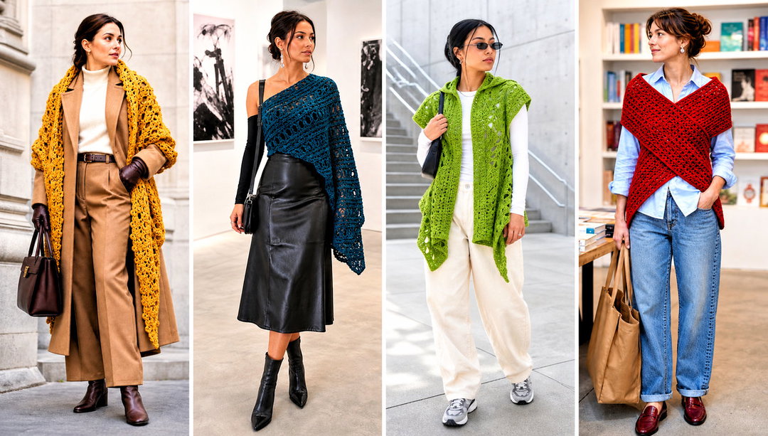 20 Crochet Katniss Shawl Outfit Ideas for Rustic Layers