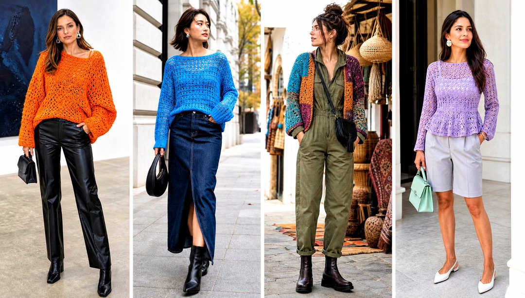 20 Crochet Key Sweater Outfit Ideas for Casual Coffee Dates