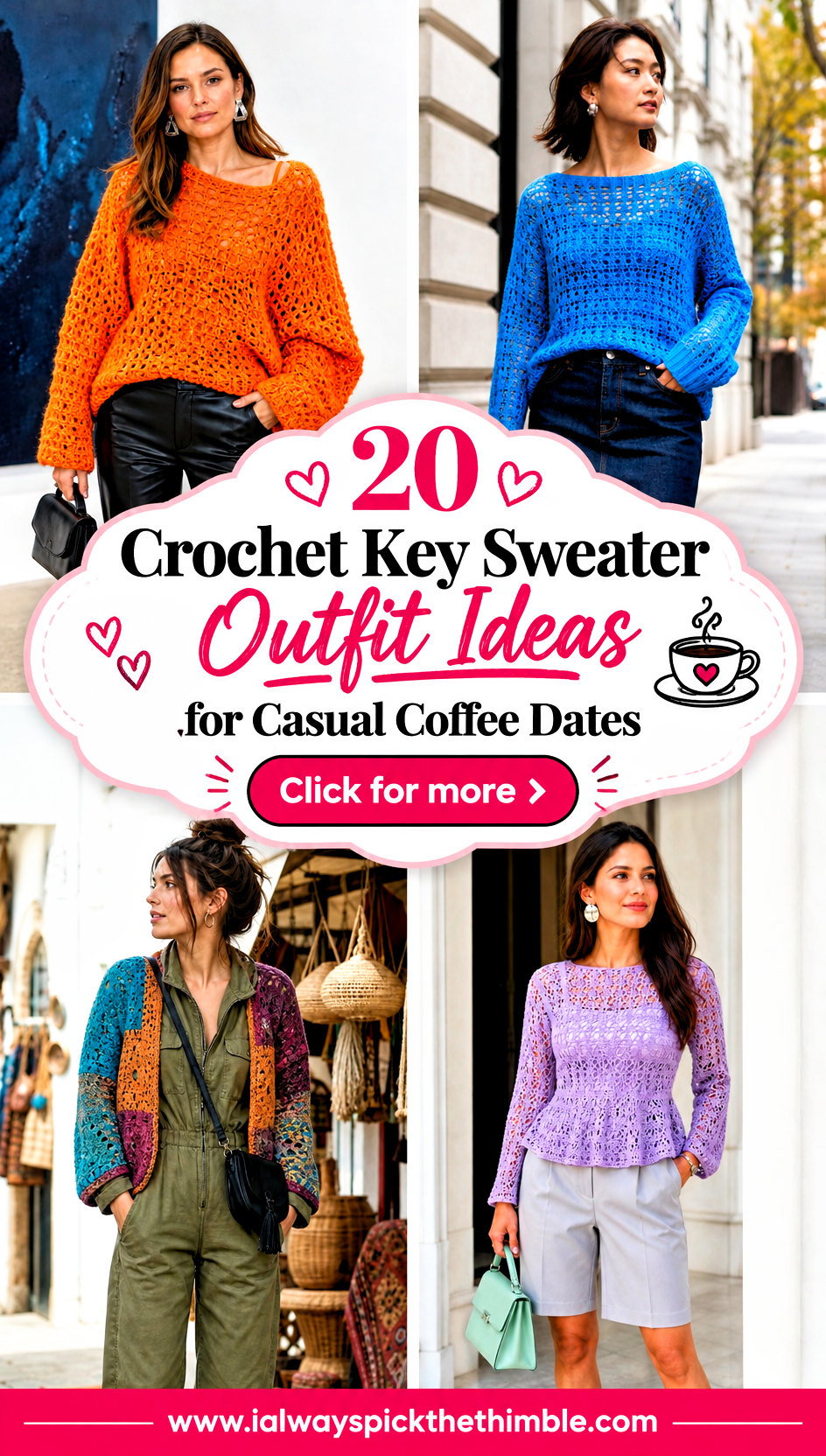 20 Crochet Key Sweater Outfit Ideas for Casual Coffee Dates - 20 Crochet Key Sweater Outfit Ideas for Casual Coffee Dates
