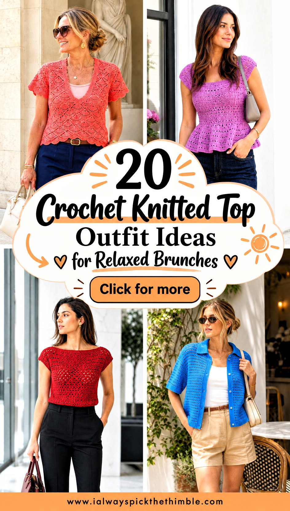 20 Crochet Knitted Top Outfit Ideas for Relaxed Brunches - 20 Crochet Knitted Top Outfit Ideas for Relaxed Brunches