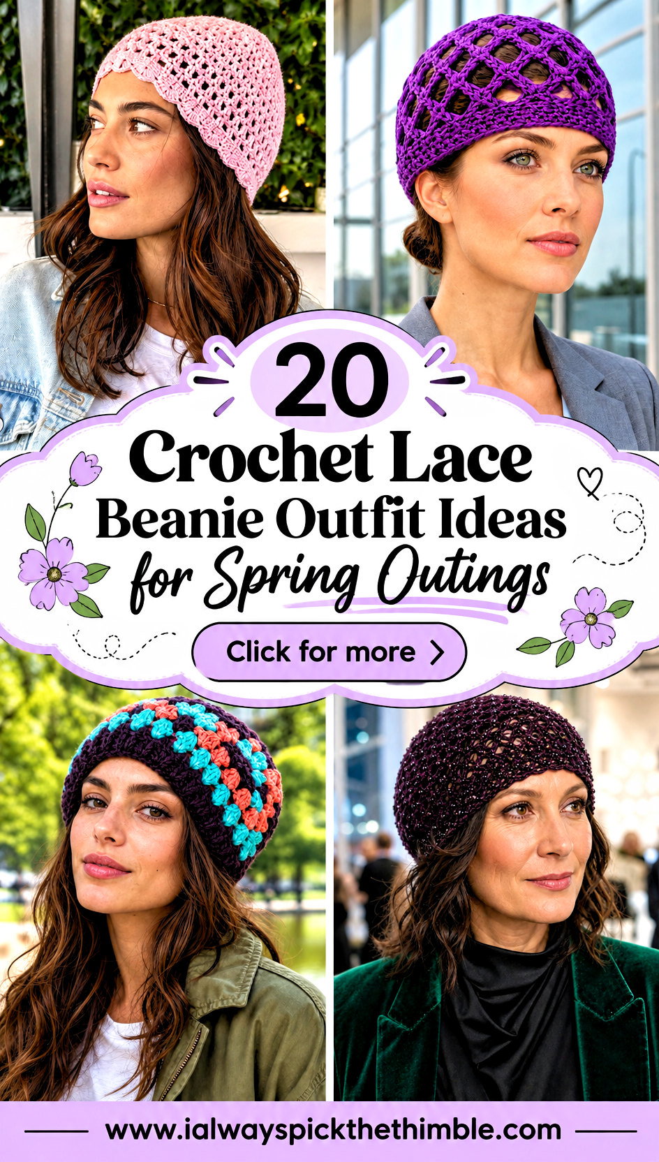 20 Crochet Lace Beanie Outfit Ideas for Spring Outings - 20 Crochet Lace Beanie Outfit Ideas for Spring Outings