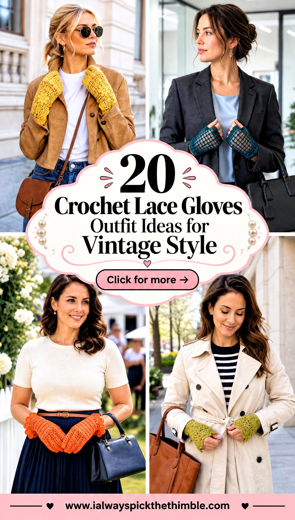 20 Crochet Lace Gloves Outfit Ideas for Vintage Style - 20 Crochet Lace Gloves Outfit Ideas for Vintage Style