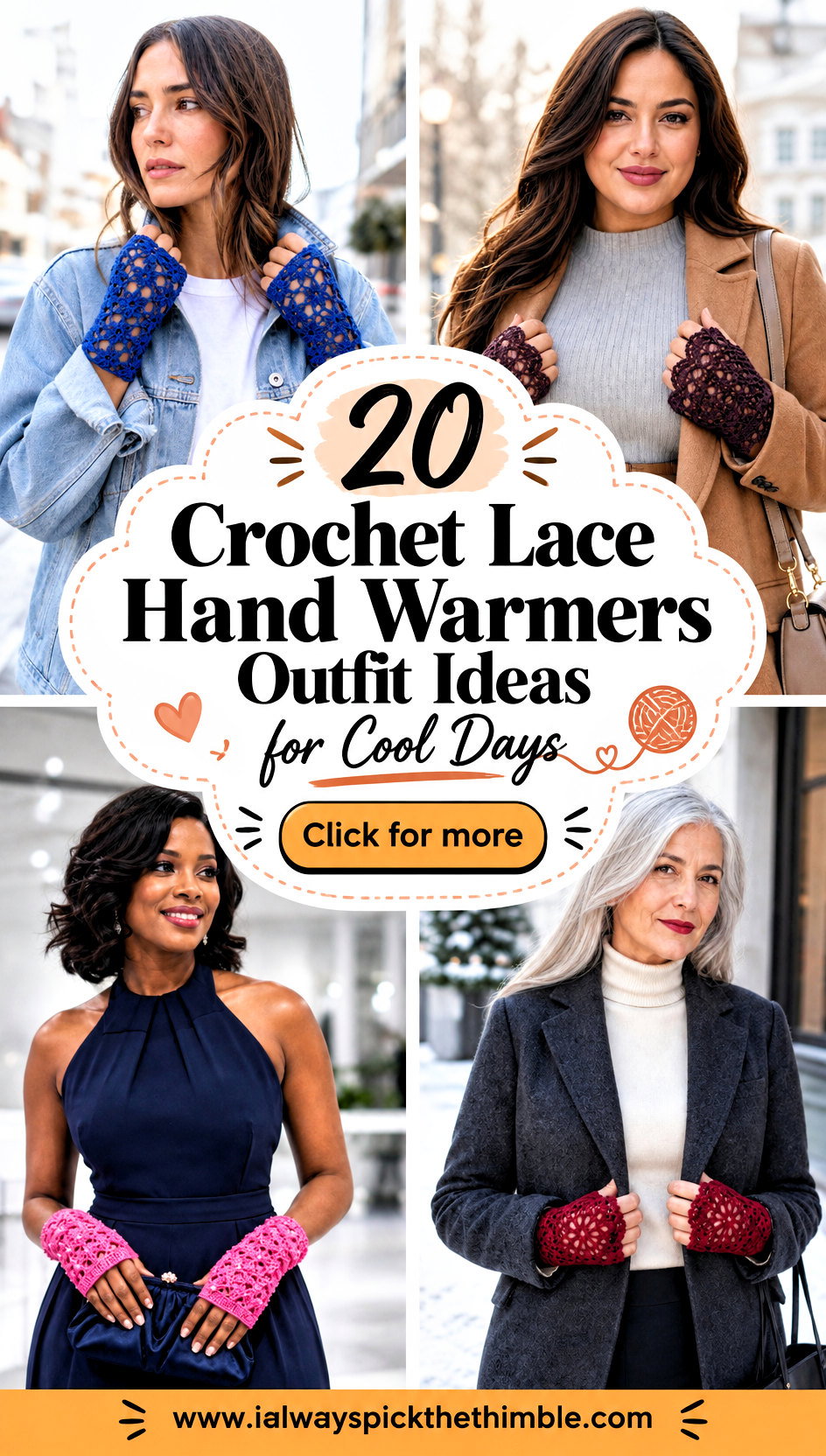 20 Crochet Lace Hand Warmers Outfit Ideas for Cool Days - 20 Crochet Lace Hand Warmers Outfit Ideas for Cool Days