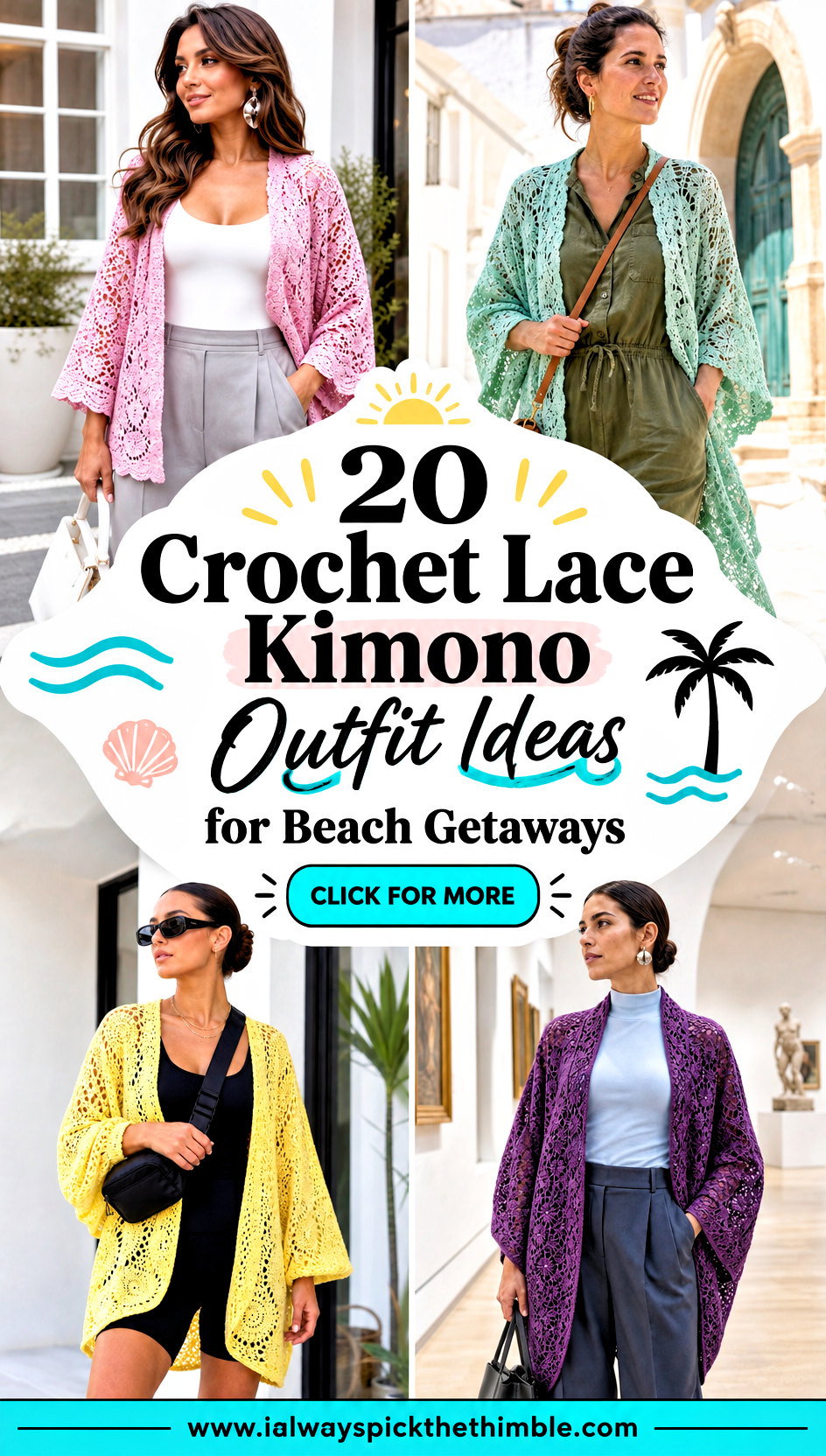 20 Crochet Lace Kimono Outfit Ideas for Beach Getaways - 20 Crochet Lace Kimono Outfit Ideas for Beach Getaways