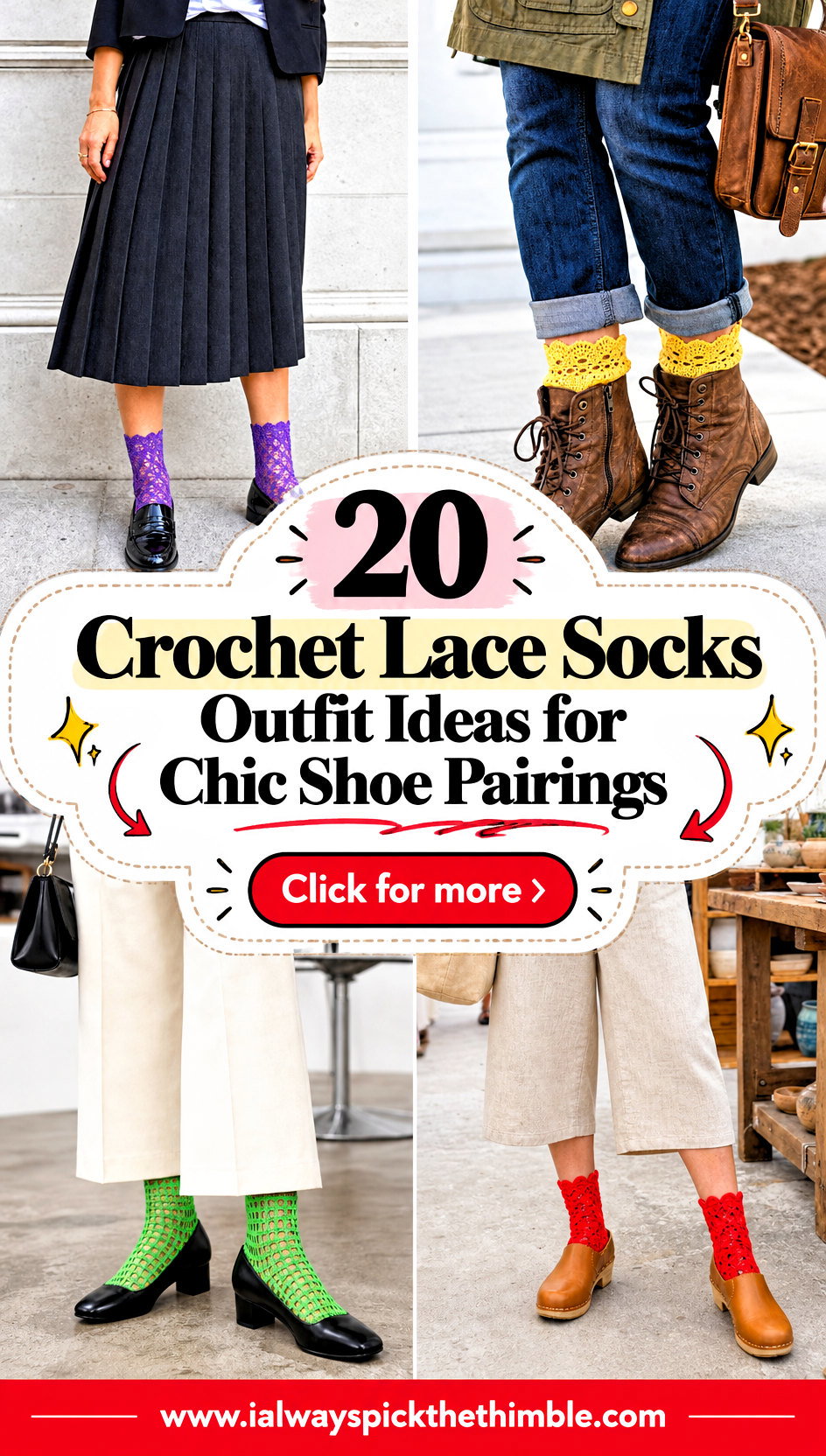 20 Crochet Lace Socks Outfit Ideas for Chic Shoe Pairings - 20 Crochet Lace Socks Outfit Ideas for Chic Shoe Pairings