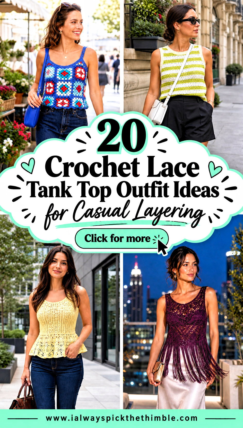 20 Crochet Lace Tank Top Outfit Ideas for Casual Layering - 20 Crochet Lace Tank Top Outfit Ideas for Casual Layering