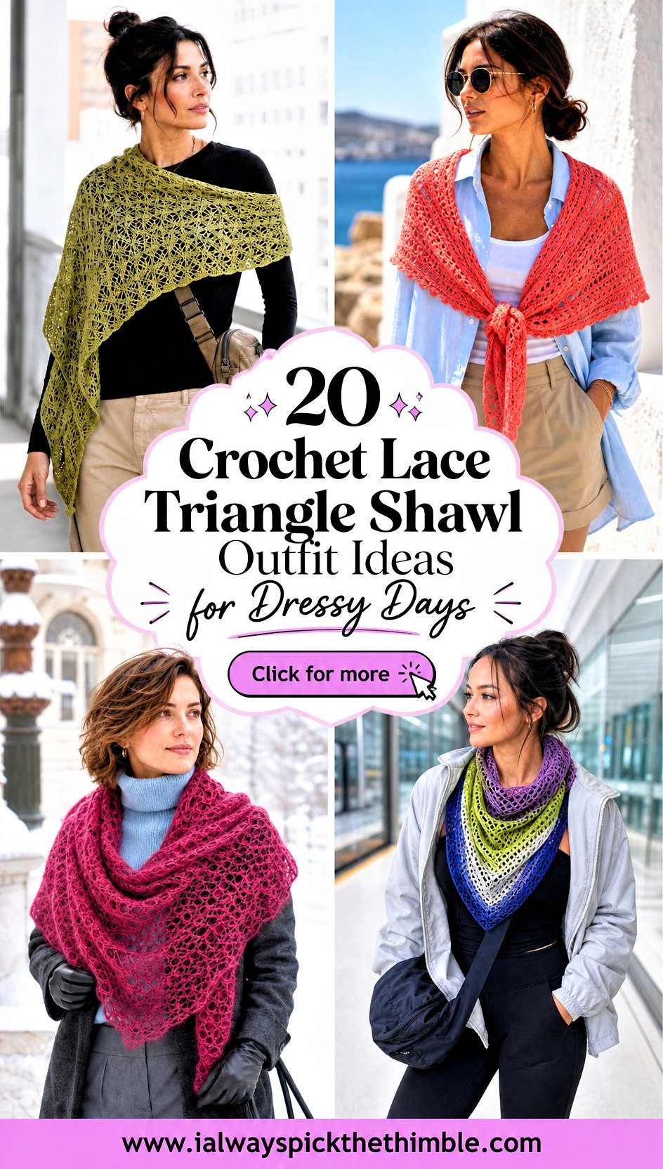 20 Crochet Lace Triangle Shawl Outfit Ideas for Dressy Days - 20 Crochet Lace Triangle Shawl Outfit Ideas for Dressy Days