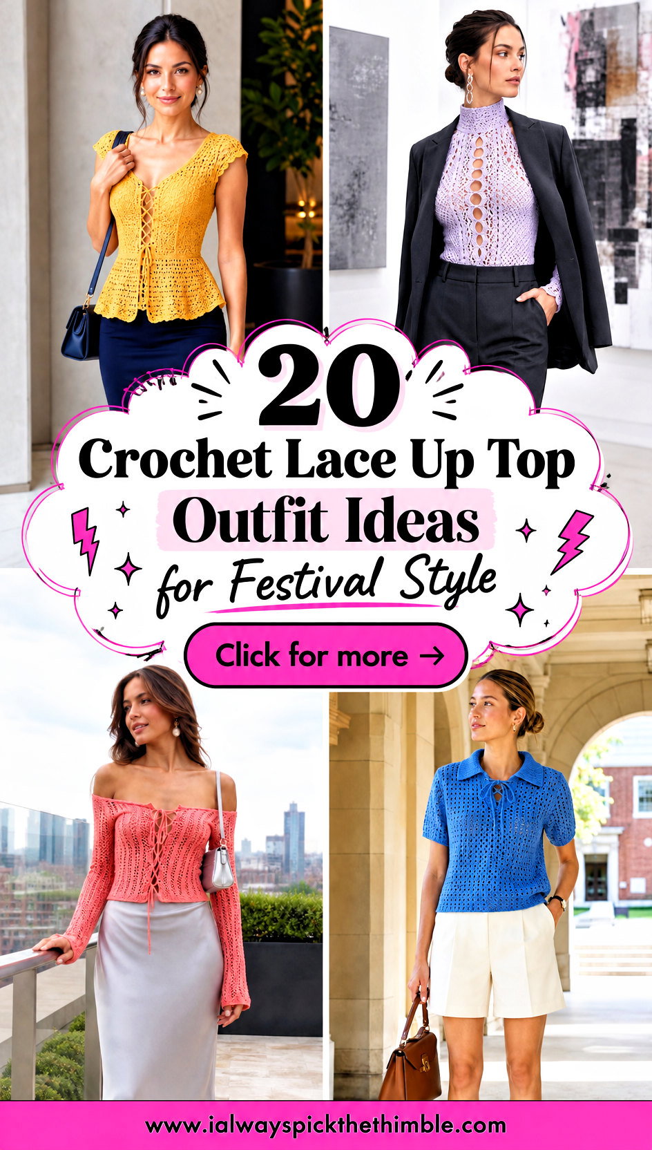 20 Crochet Lace Up Top Outfit Ideas for Festival Style - 20 Crochet Lace Up Top Outfit Ideas for Festival Style