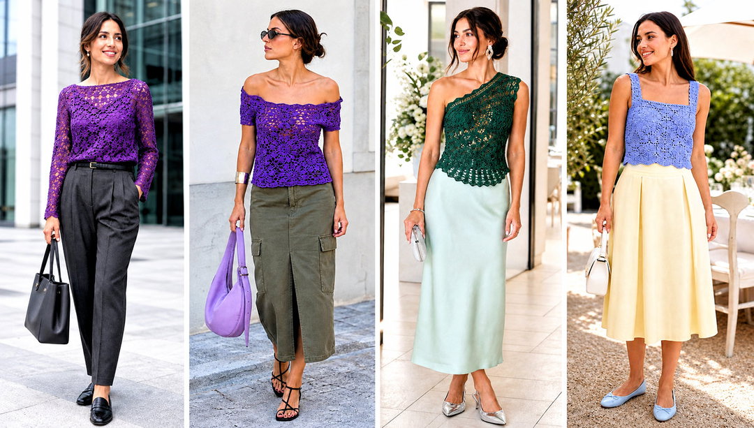 20 Crochet Lacy Summer Tops Outfit Ideas for Light Layers