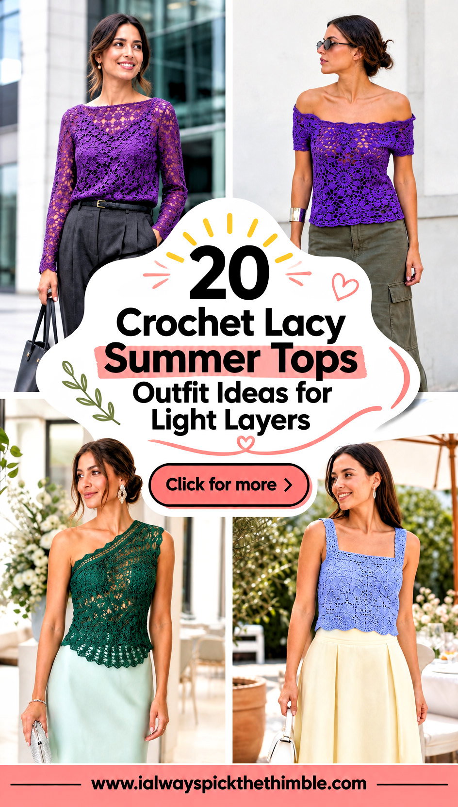 20 Crochet Lacy Summer Tops Outfit Ideas for Light Layers - 20 Crochet Lacy Summer Tops Outfit Ideas for Light Layers