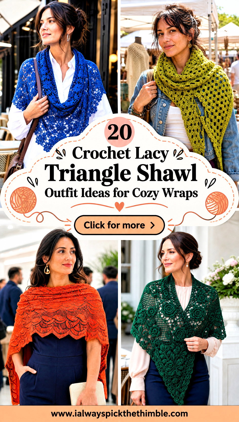 20 Crochet Lacy Triangle Shawl Outfit Ideas for Cozy Wraps - 20 Crochet Lacy Triangle Shawl Outfit Ideas for Cozy Wraps