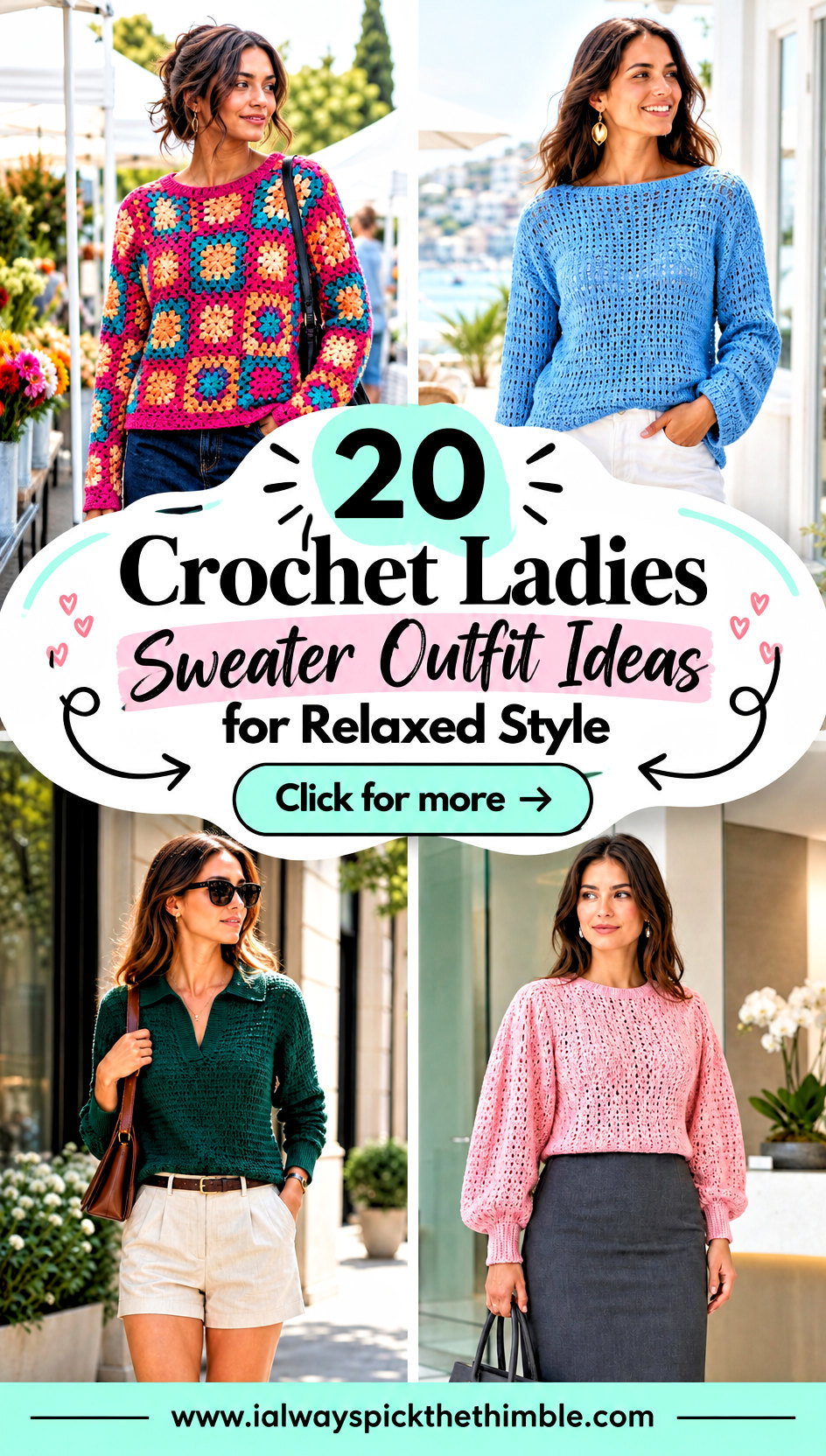 20 Crochet Ladies Sweater Outfit Ideas for Relaxed Style - 20 Crochet Ladies Sweater Outfit Ideas for Relaxed Style