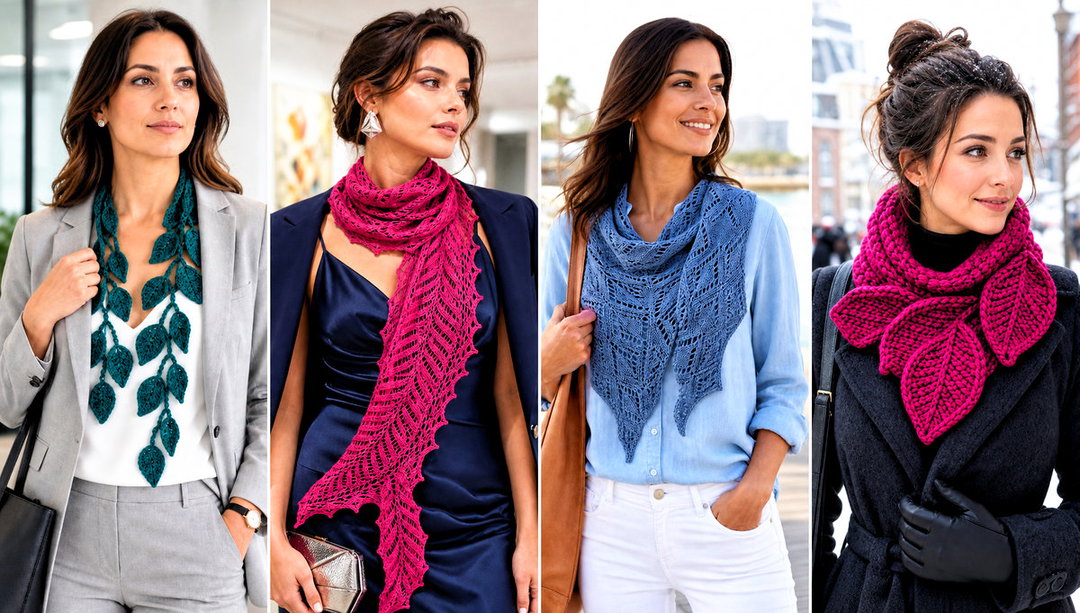 20 Crochet Leaf Scarf Outfit Ideas for Autumn Layering
