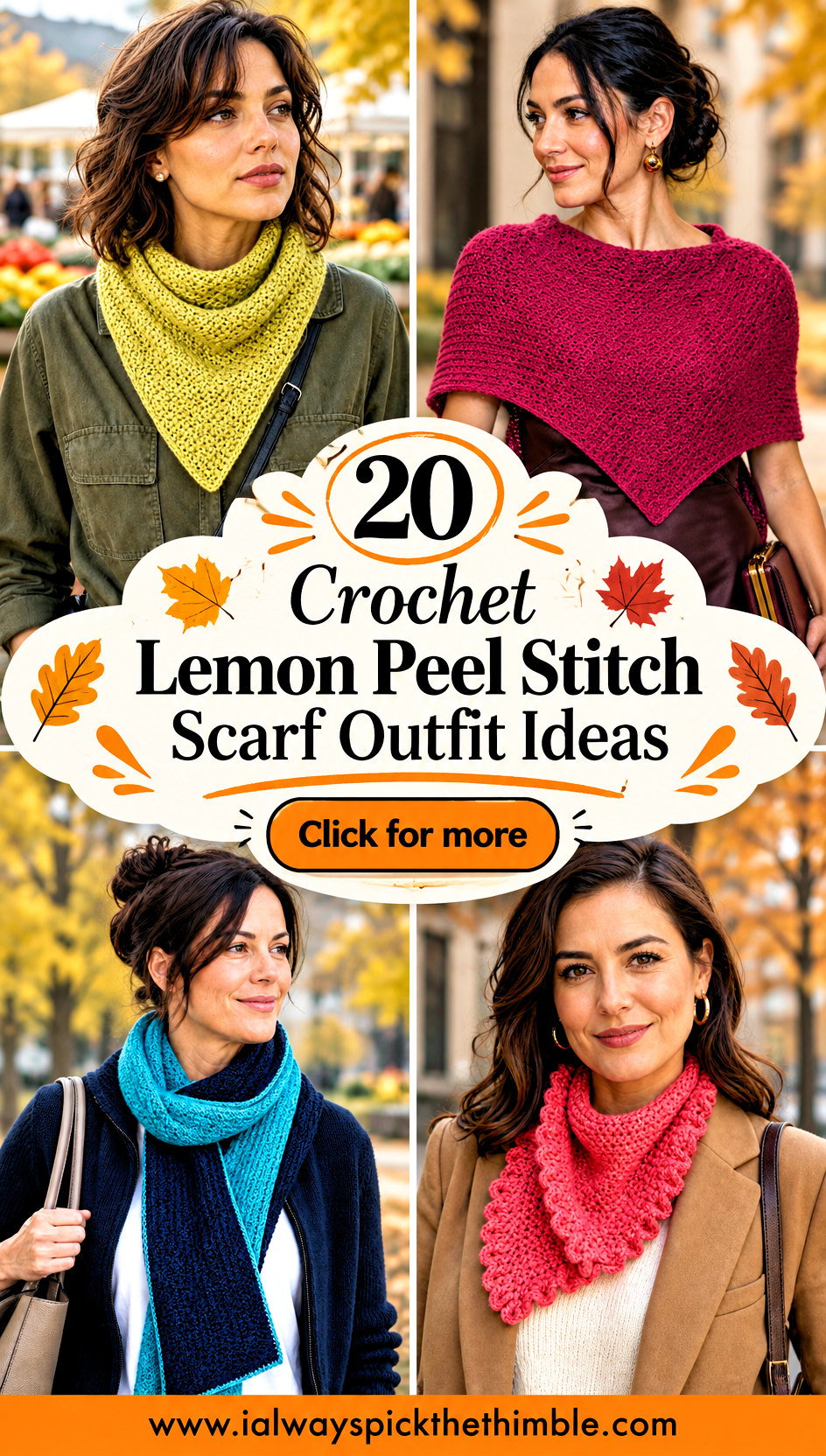 20 Crochet Lemon Peel Stitch Scarf Outfit Ideas for Fall - 20 Crochet Lemon Peel Stitch Scarf Outfit Ideas for Fall
