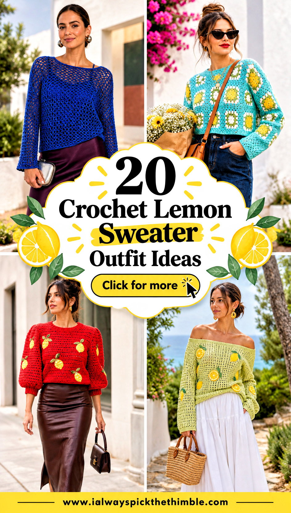 20 Crochet Lemon Sweater Outfit Ideas for Sunny Days - 20 Crochet Lemon Sweater Outfit Ideas for Sunny Days