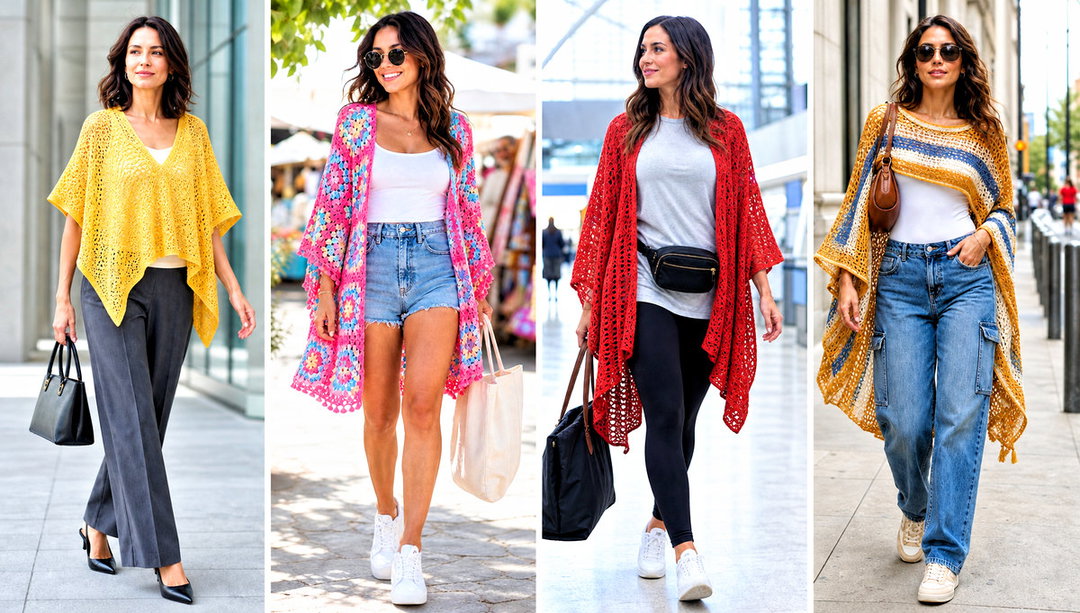20 Crochet Lightweight Poncho Outfit Ideas for Breezy Days
