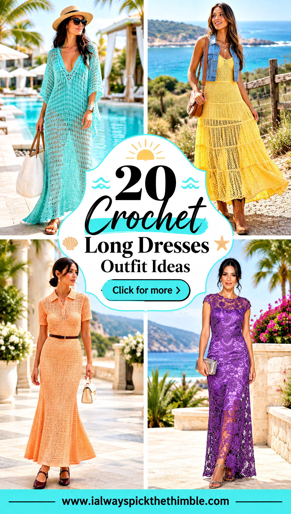 20 Crochet Long Dresses Outfit Ideas for Beach Getaways - 20 Crochet Long Dresses Outfit Ideas for Beach Getaways