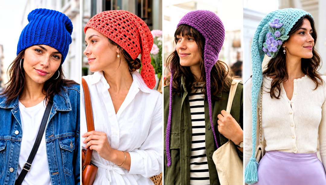 20 Crochet Long Hat Outfit Ideas for Playful Winter Looks