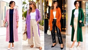 20 Crochet Long Lacy Cardigan Outfit Ideas for Brunch Days
