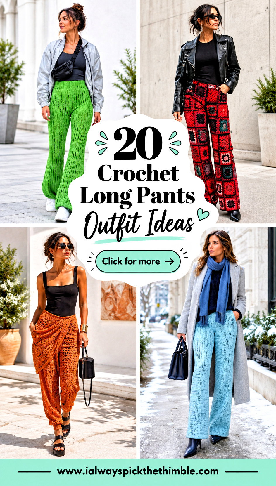 20 Crochet Long Pants Outfit Ideas for Relaxed Weekends - 20 Crochet Long Pants Outfit Ideas for Relaxed Weekends