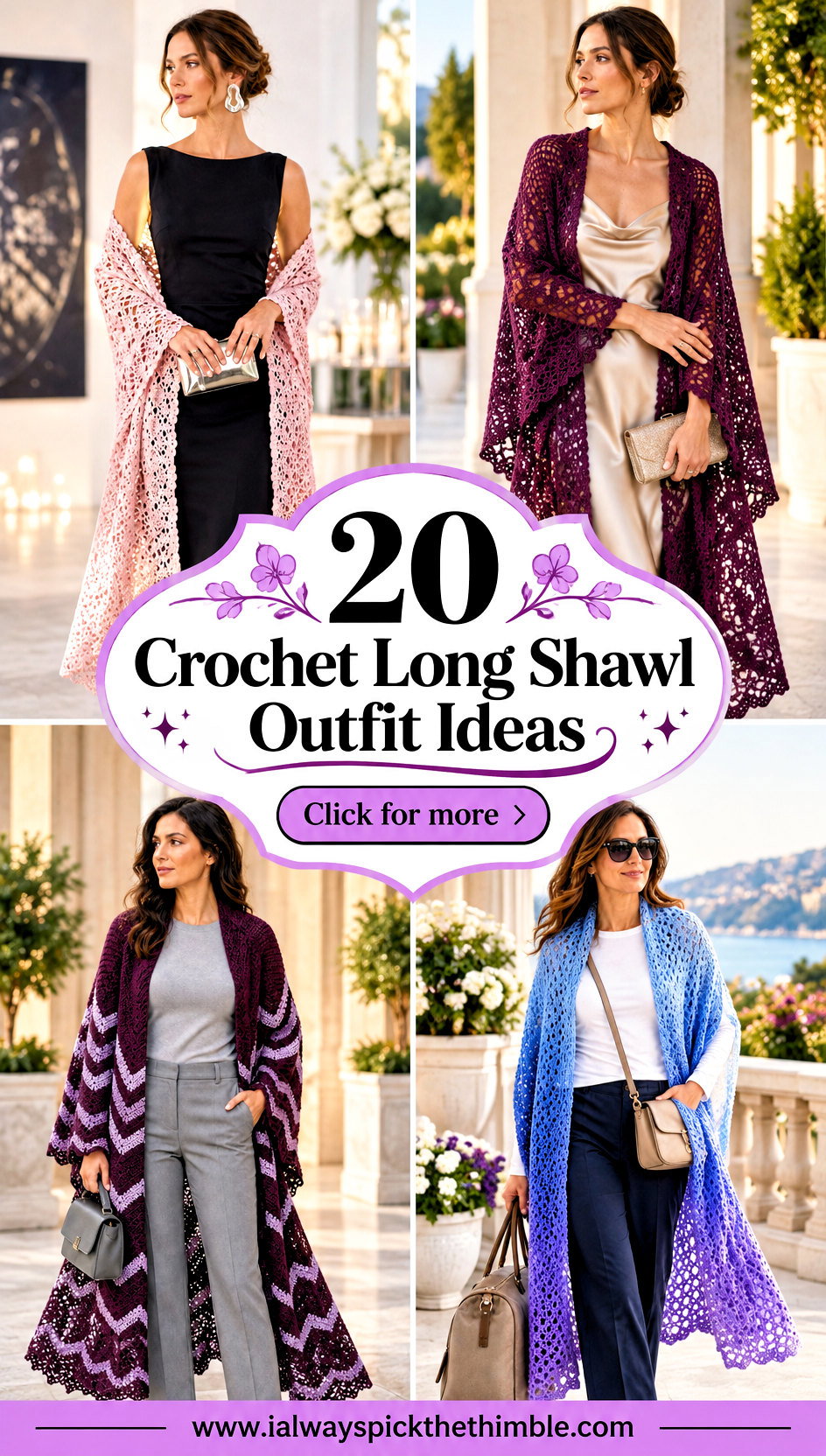 20 Crochet Long Shawl Outfit Ideas for Elegant Evenings - 20 Crochet Long Shawl Outfit Ideas for Elegant Evenings