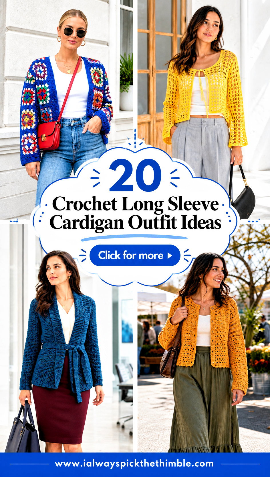 20 Crochet Long Sleeve Cardigan Outfit Ideas for Workdays - 20 Crochet Long Sleeve Cardigan Outfit Ideas for Workdays