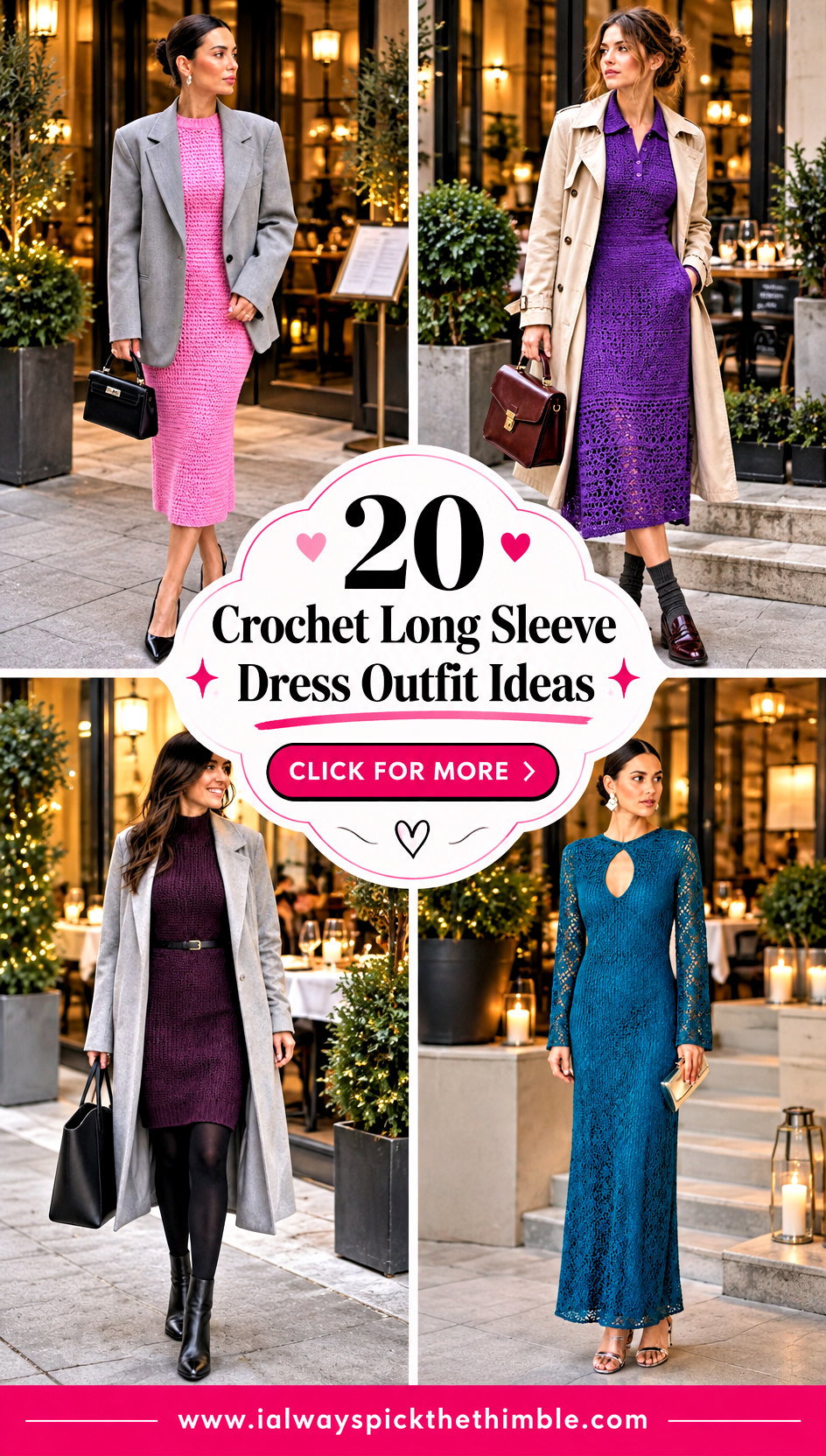 20 Crochet Long Sleeve Dress Outfit Ideas for Date Nights - 20 Crochet Long Sleeve Dress Outfit Ideas for Date Nights