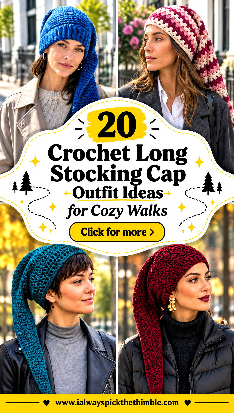 20 Crochet Long Stocking Cap Outfit Ideas for Cozy Walks - 20 Crochet Long Stocking Cap Outfit Ideas for Cozy Walks