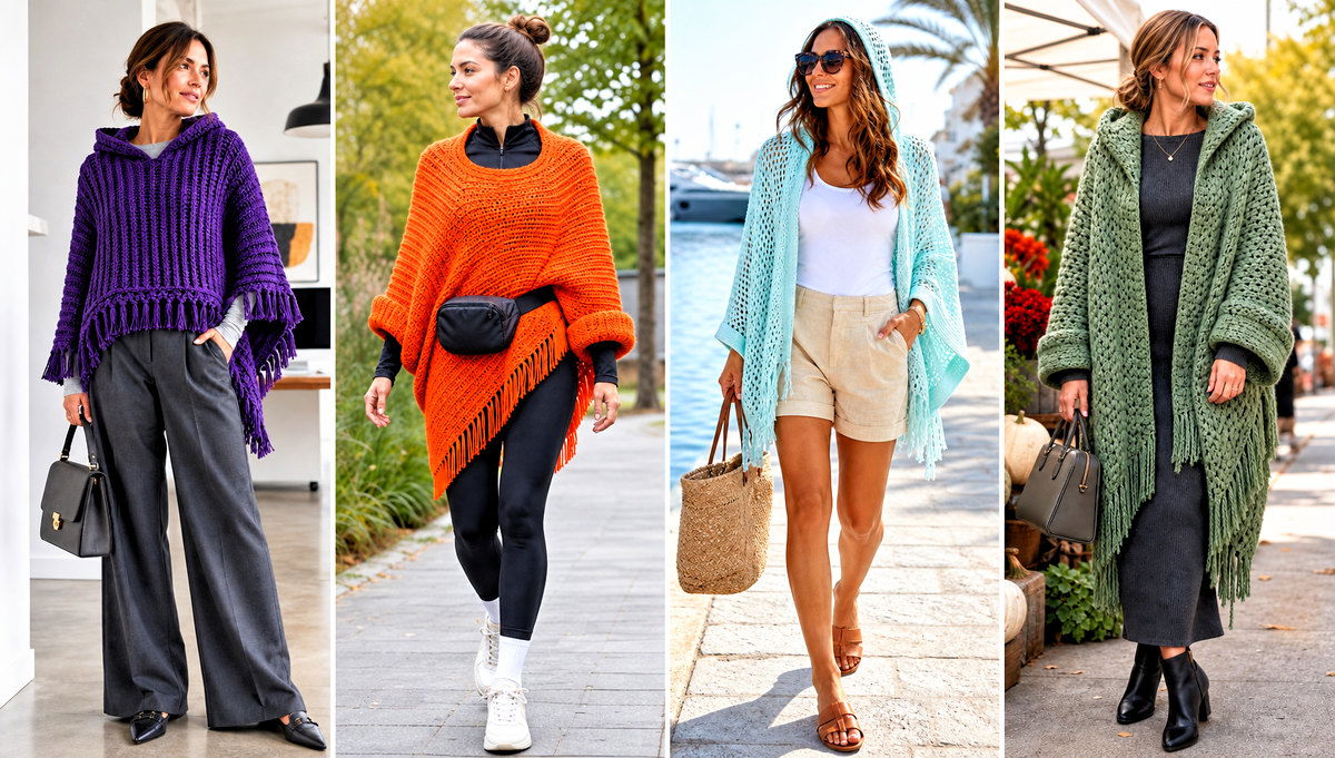 20 Crochet Lori Poncho Outfit Ideas for Relaxed Weekends