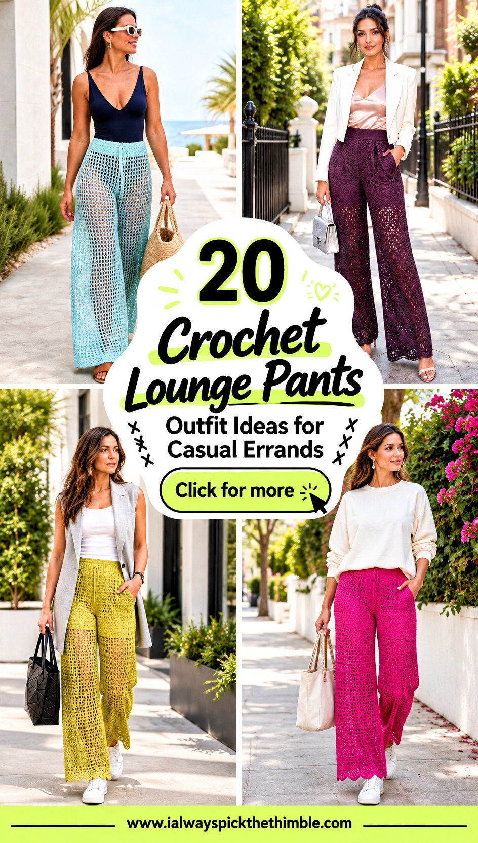 20 Crochet Lounge Pants Outfit Ideas for Casual Errands - 20 Crochet Lounge Pants Outfit Ideas for Casual Errands