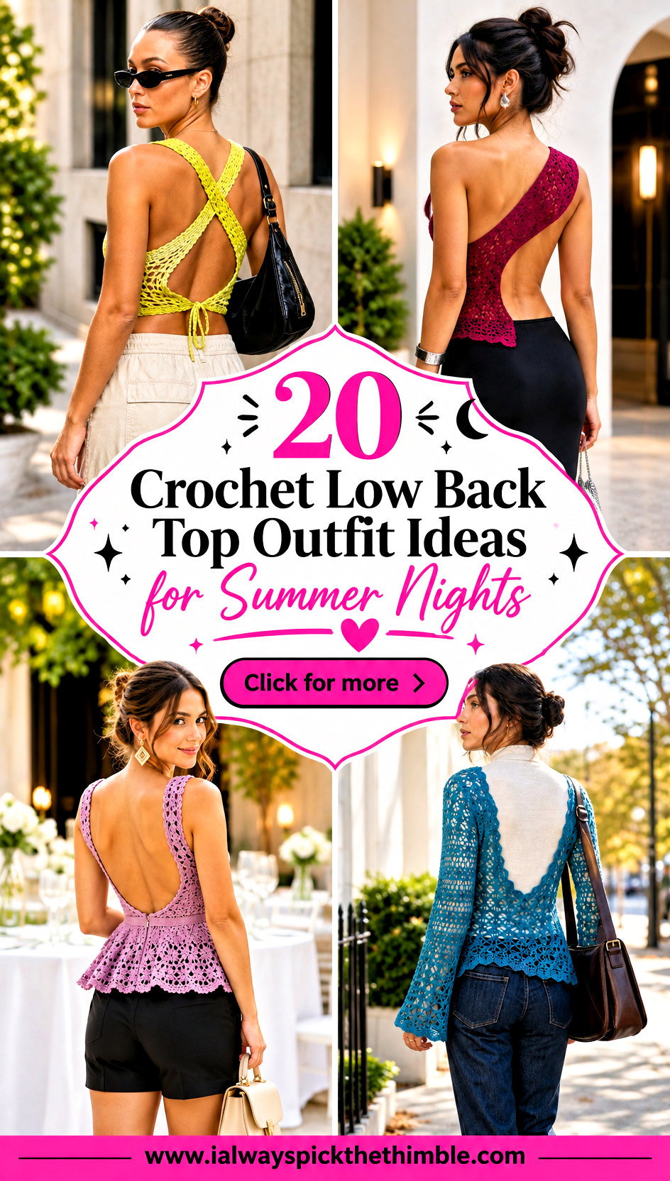 20 Crochet Low Back Top Outfit Ideas for Summer Nights - 20 Crochet Low Back Top Outfit Ideas for Summer Nights