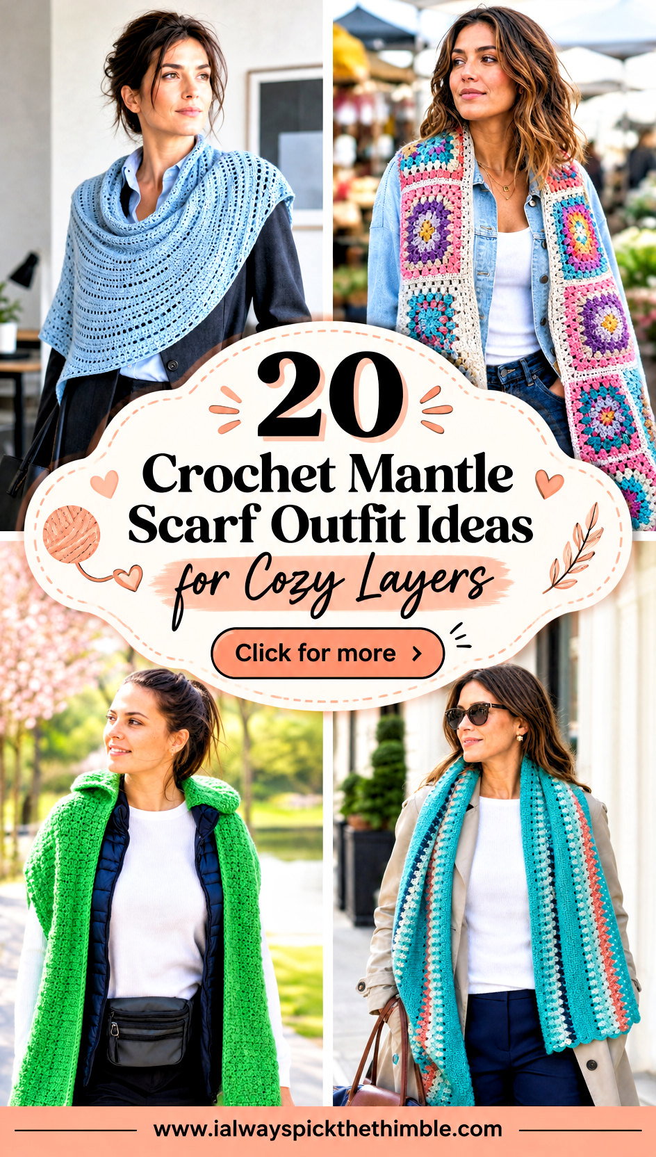 20 Crochet Mantle Scarf Outfit Ideas for Cozy Layers - 20 Crochet Mantle Scarf Outfit Ideas for Cozy Layers