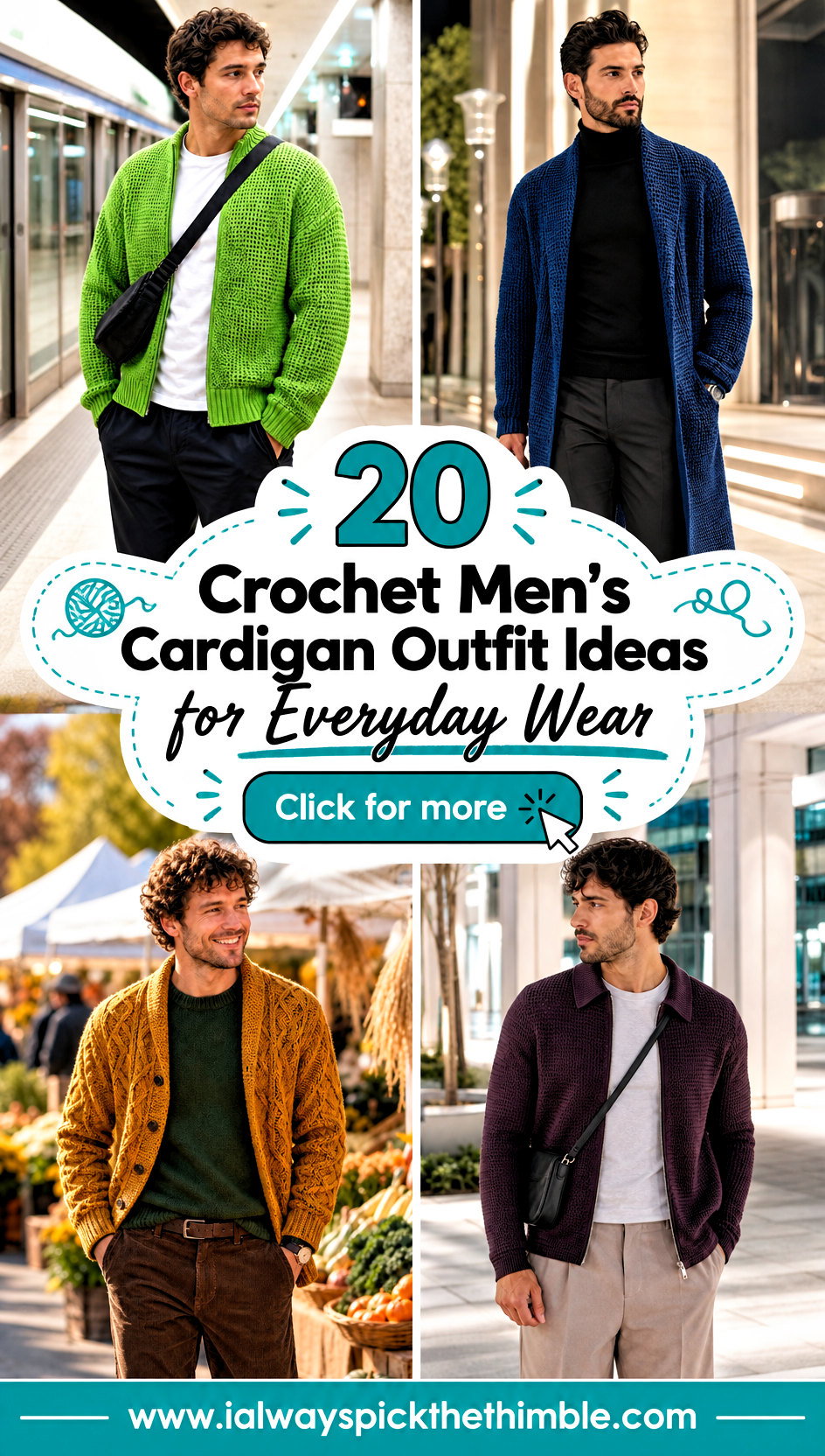 20 Crochet Mens Cardigan Outfit Ideas for Everyday Wear - 20 Crochet Men’s Cardigan Outfit Ideas for Everyday Wear
