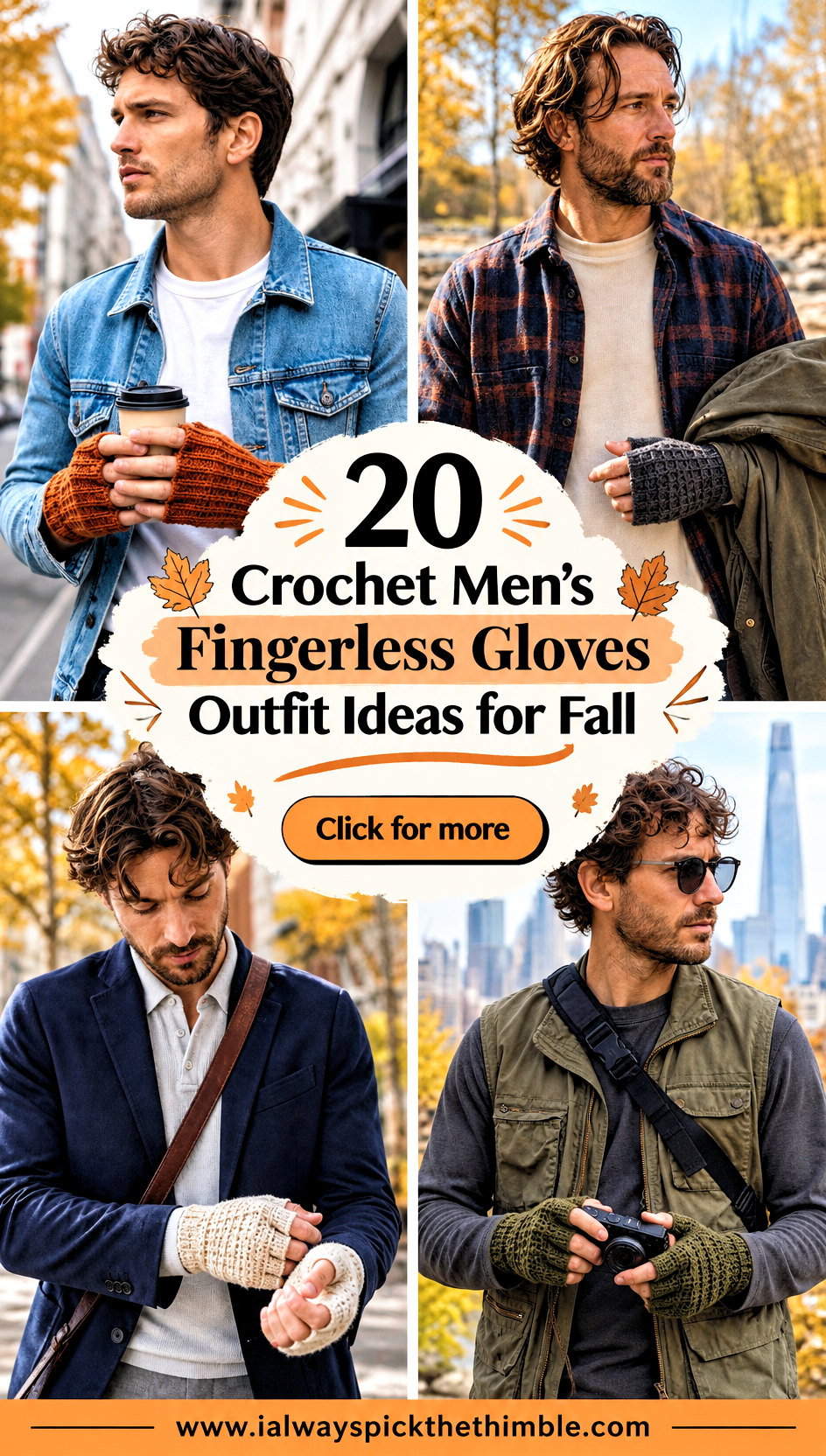 20 Crochet Mens Fingerless Gloves Outfit Ideas for Fall - 20 Crochet Men’s Fingerless Gloves Outfit Ideas for Fall