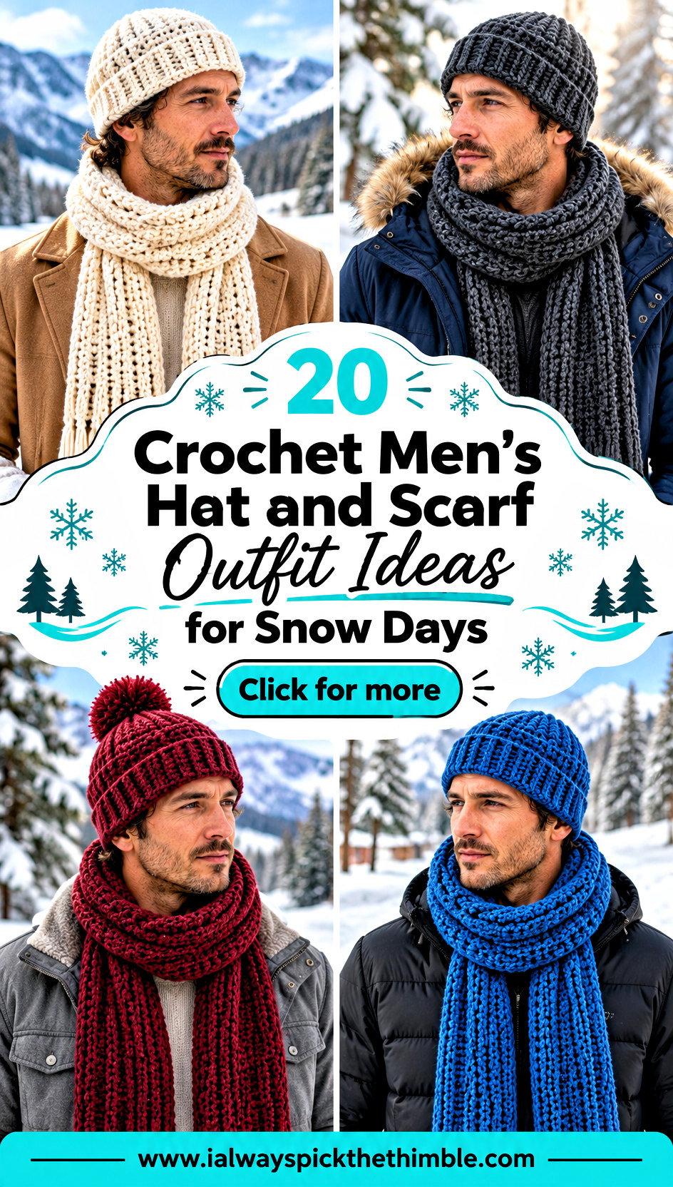 20 Crochet Mens Hat and Scarf Outfit Ideas for Snow Days - 20 Crochet Men’s Hat and Scarf Outfit Ideas for Snow Days