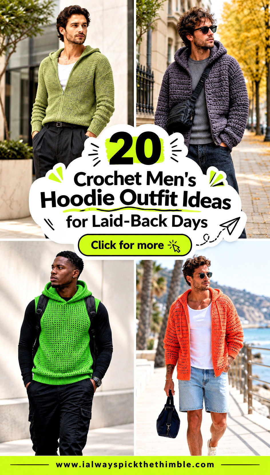 20 Crochet Mens Hoodie Outfit Ideas for Laid-Back Days - 20 Crochet Men’s Hoodie Outfit Ideas for Laid-Back Days