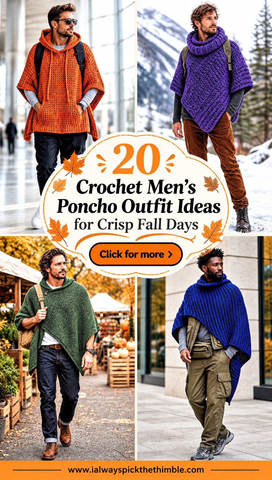20 Crochet Mens Poncho Outfit Ideas for Crisp Fall Days - 20 Crochet Men’s Poncho Outfit Ideas for Crisp Fall Days