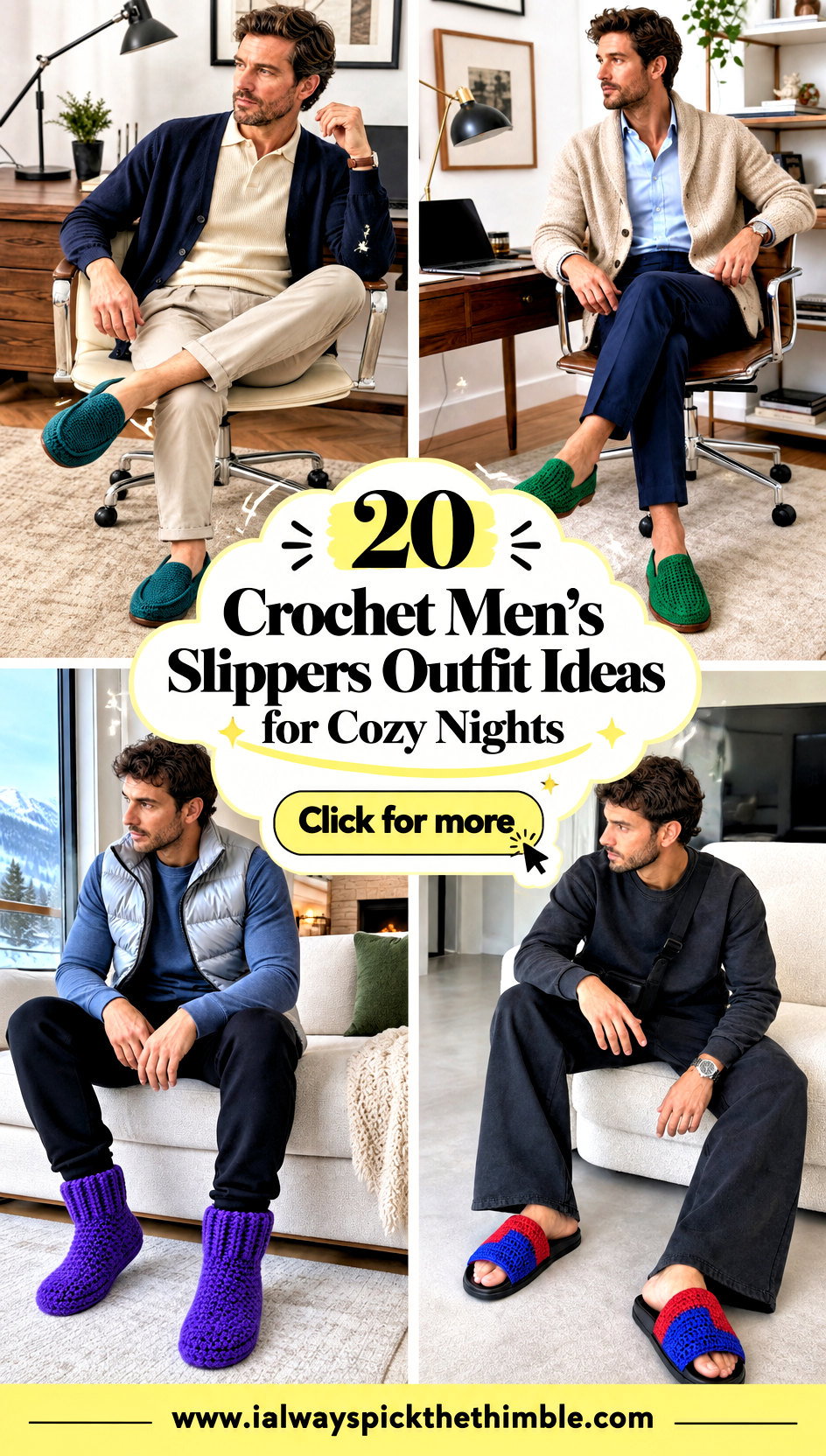 20 Crochet Mens Slippers Outfit Ideas for Cozy Nights - 20 Crochet Men’s Slippers Outfit Ideas for Cozy Nights