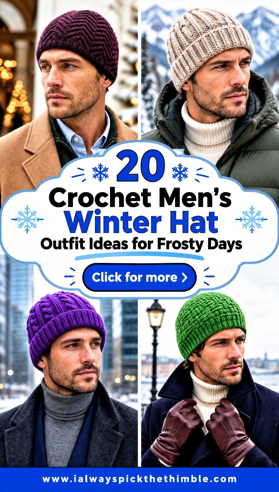 20 Crochet Mens Winter Hat Outfit Ideas for Frosty Days - 20 Crochet Men’s Winter Hat Outfit Ideas for Frosty Days