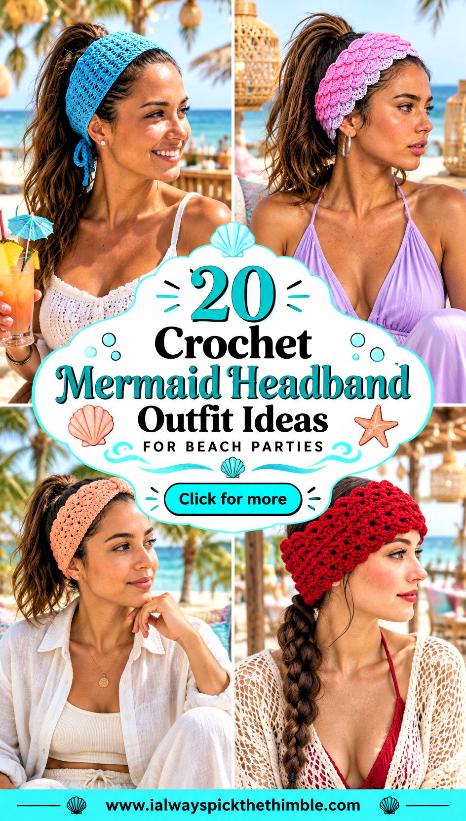 20 Crochet Mermaid Headband Outfit Ideas for Beach Parties - 20 Crochet Mermaid Headband Outfit Ideas for Beach Parties
