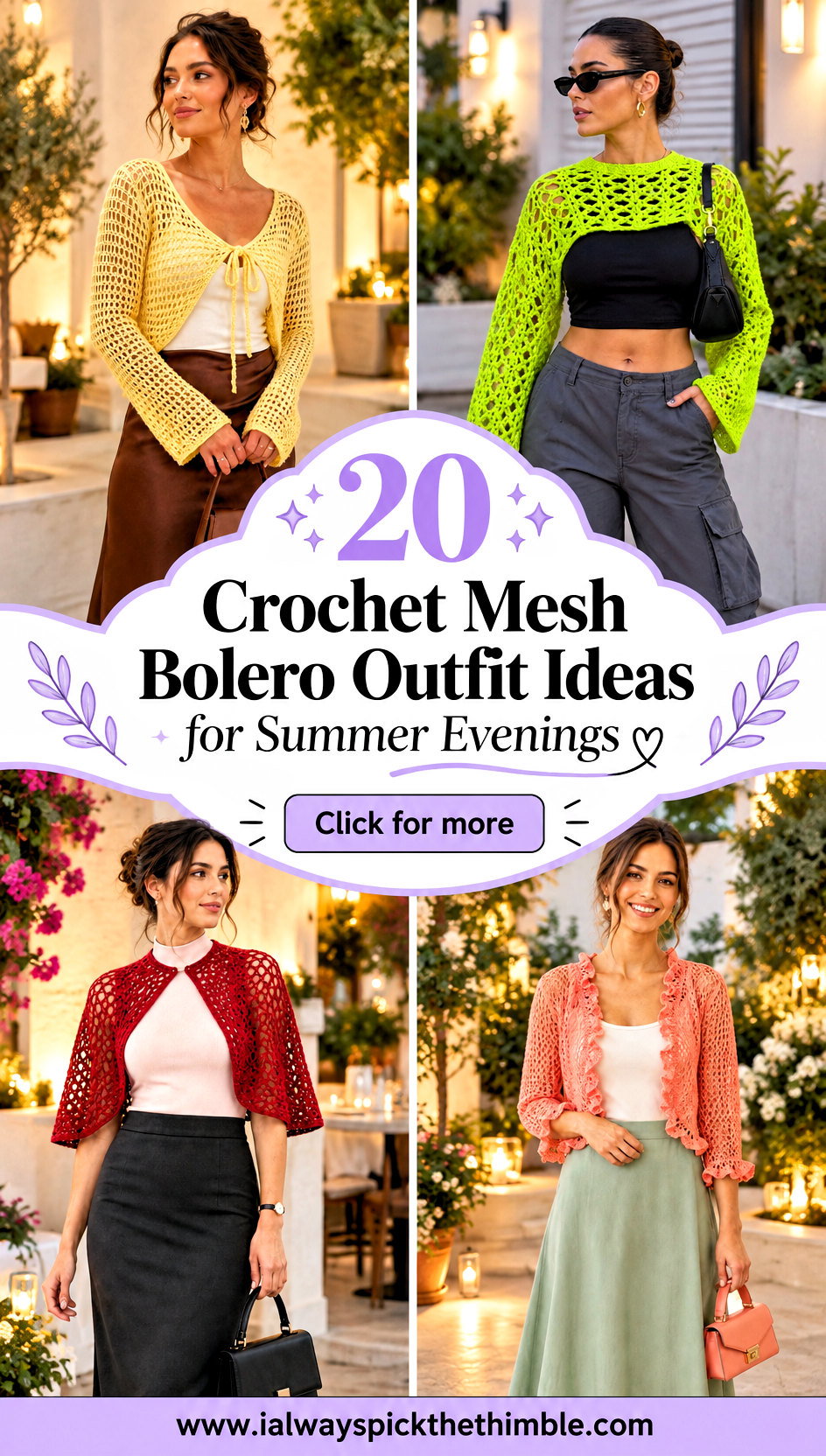 20 Crochet Mesh Bolero Outfit Ideas for Summer Evenings - 20 Crochet Mesh Bolero Outfit Ideas for Summer Evenings
