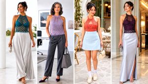 20 Crochet Mesh Halter Top Outfit Ideas for Beach Days