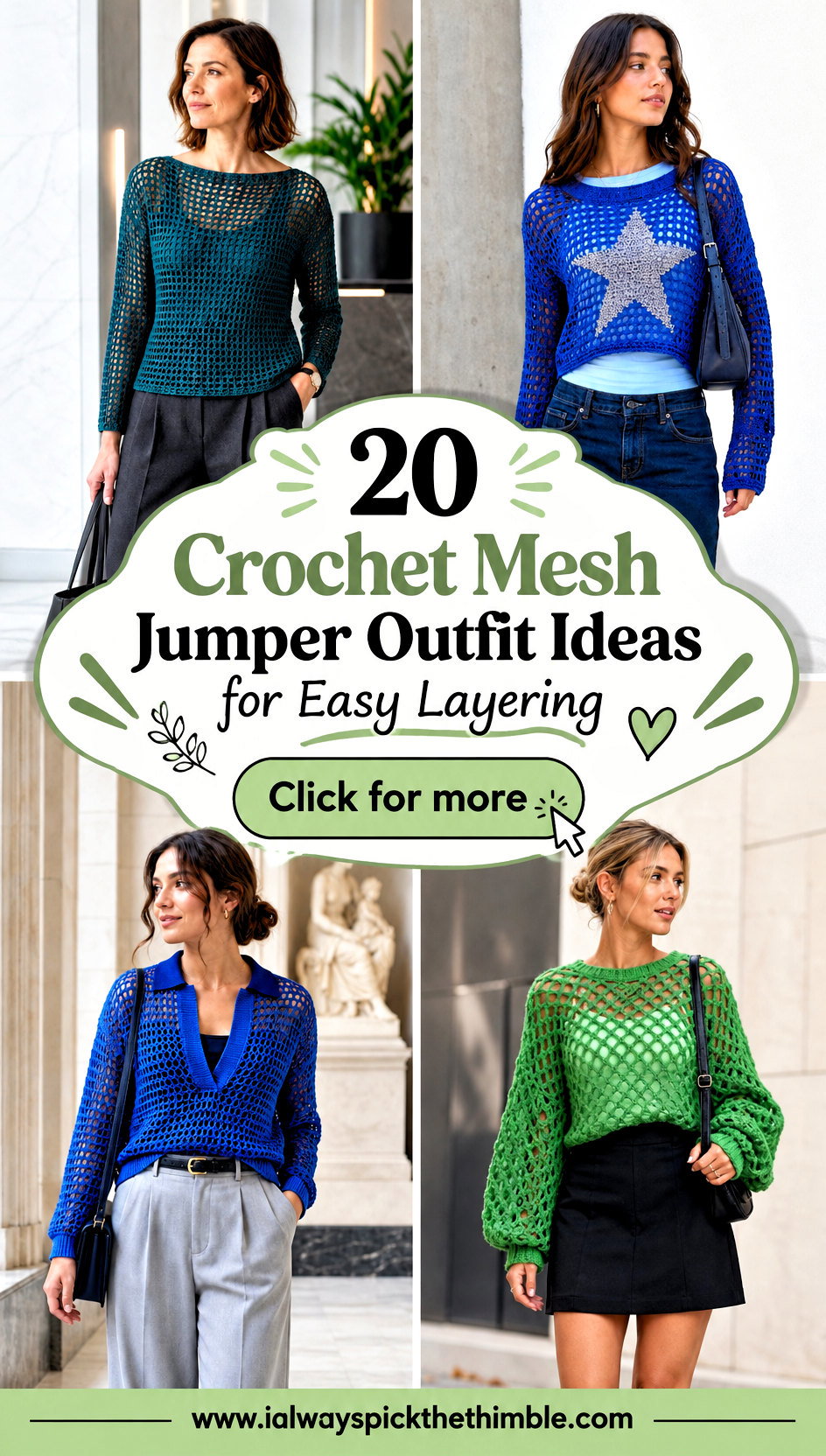 20 Crochet Mesh Jumper Outfit Ideas for Easy Layering - 20 Crochet Mesh Jumper Outfit Ideas for Easy Layering