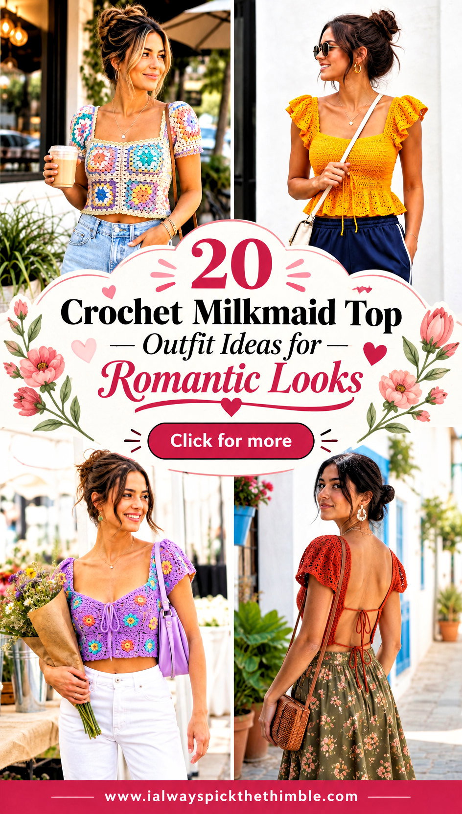 20 Crochet Milkmaid Top Outfit Ideas for Romantic Looks - 20 Crochet Milkmaid Top Outfit Ideas for Romantic Looks