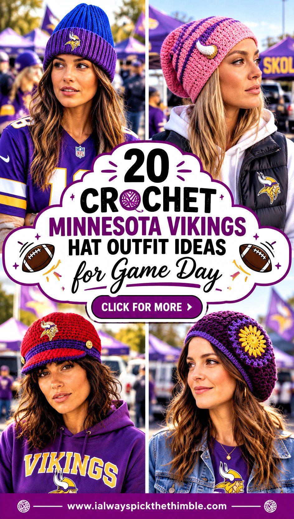 20 Crochet Minnesota Vikings Hat Outfit Ideas for Game Day - 20 Crochet Minnesota Vikings Hat Outfit Ideas for Game Day