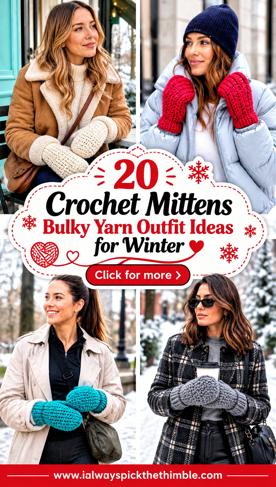 20 Crochet Mittens Bulky Yarn Outfit Ideas for Winter - 20 Crochet Mittens Bulky Yarn Outfit Ideas for Winter